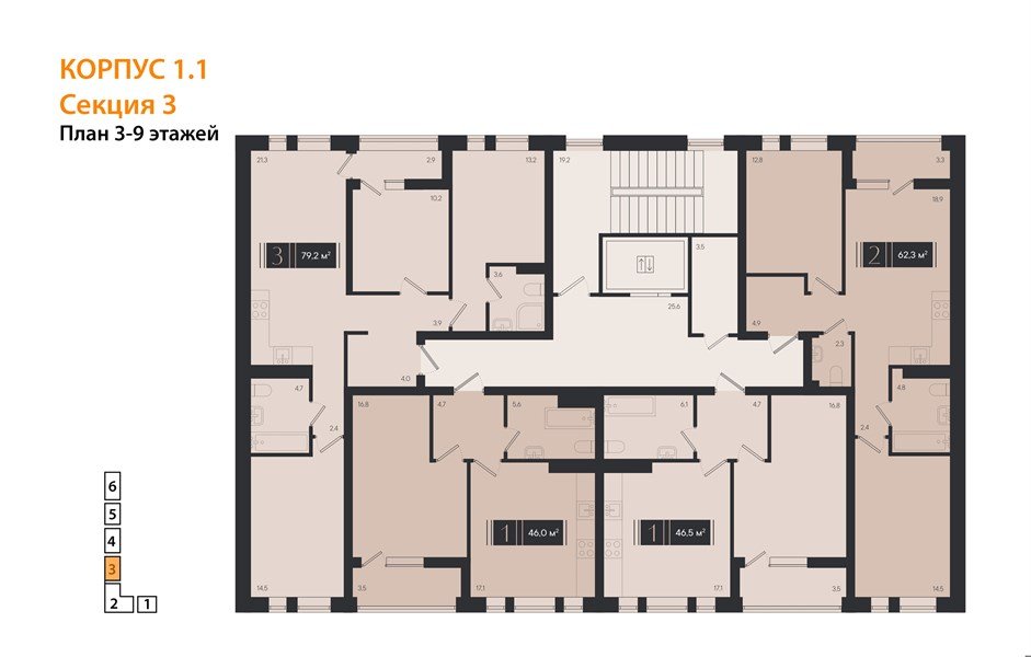 Фото №8: 2-комнатная квартира 62 м² - Краснодар, Прикубанский внутригородской округ, мкр. ЖК Эрмитаж, ул. им. Мурата Ахеджака, 20
