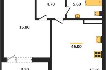 Фото №1: 1-комнатная квартира 46 м² - Краснодар, мкр. ЖК Эрмитаж, ул. им. Мурата Ахеджака, 20