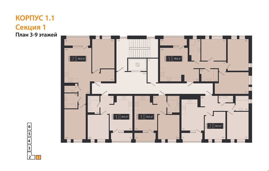 Фото №8: 2-комнатная квартира 65 м² - Краснодар, Прикубанский внутригородской округ, мкр. ЖК Эрмитаж, ул. им. Мурата Ахеджака, 20
