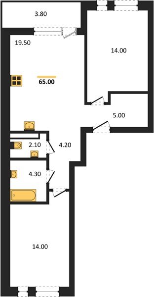 Фото №1: 2-комнатная квартира 65 м² - Краснодар, Прикубанский внутригородской округ, мкр. ЖК Эрмитаж, ул. им. Мурата Ахеджака, 20