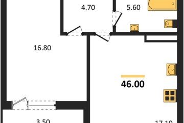 Фото №1: 1-комнатная квартира 46 м² - Краснодар, мкр. ЖК Эрмитаж, ул. им. Мурата Ахеджака, 20
