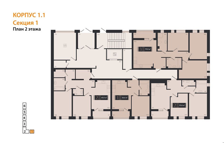 Фото №8: 2-комнатная квартира 53 м² - Краснодар, Прикубанский внутригородской округ, мкр. ЖК Эрмитаж, ул. им. Мурата Ахеджака, 20