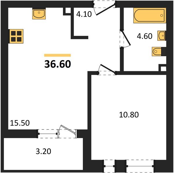 Фото №1: 1-комнатная квартира 36 м² - Краснодар, Прикубанский внутригородской округ, мкр. ЖК Эрмитаж, ул. им. Мурата Ахеджака, 20