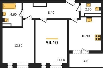 Фото №1: 2-комнатная квартира 54 м² - Краснодар, мкр. ЖК Эрмитаж, ул. им. Мурата Ахеджака, 20