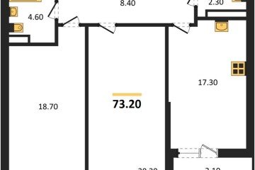 Фото №1: 2-комнатная квартира 73 м² - Краснодар, мкр. ЖК Эрмитаж, ул. им. Мурата Ахеджака, 20
