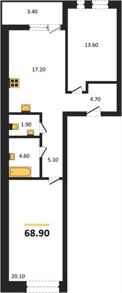Фото №1: 2-комнатная квартира 68 м² - Краснодар, Прикубанский внутригородской округ, мкр. ЖК Эрмитаж, ул. им. Мурата Ахеджака, 20