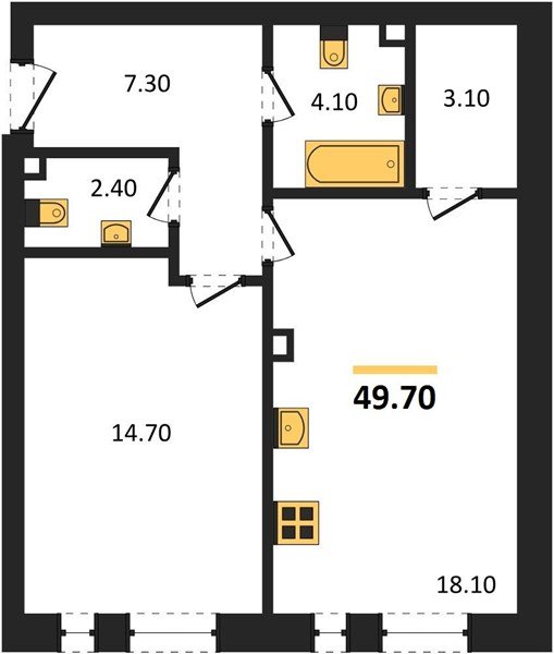 Фото №1: 1-комнатная квартира 49 м² - Краснодар, Прикубанский внутригородской округ, мкр. ЖК Эрмитаж, ул. им. Мурата Ахеджака, 20