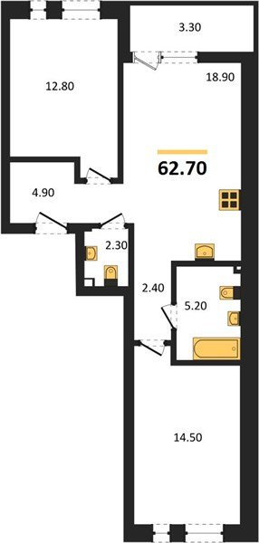 Фото №1: 2-комнатная квартира 62 м² - Краснодар, жилой комплекс Эрмитаж, ул. им. Мурата Ахеджака, 20