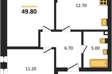 Фото №1: 2-комнатная квартира 49 м² - Краснодар, мкр. ЖК Эрмитаж, ул. им. Мурата Ахеджака, 20