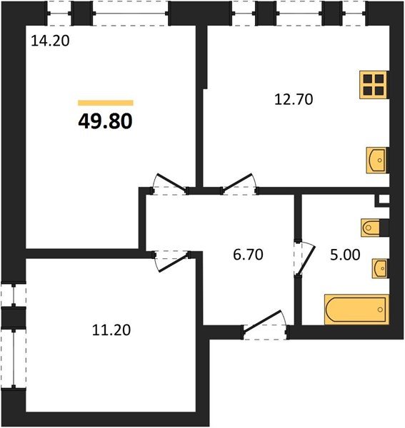 Фото №1: 2-комнатная квартира 49 м² - Краснодар, Прикубанский внутригородской округ, мкр. ЖК Эрмитаж, ул. им. Мурата Ахеджака, 20