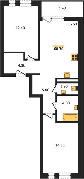 Фото №1: 2-комнатная квартира 60 м² - Краснодар, Прикубанский внутригородской округ, мкр. ЖК Эрмитаж, ул. им. Мурата Ахеджака, 20