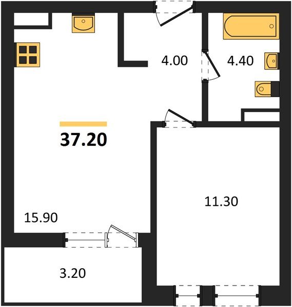 Фото №1: 1-комнатная квартира 37 м² - Краснодар, Прикубанский внутригородской округ, мкр. ЖК Эрмитаж, ул. им. Мурата Ахеджака, 20