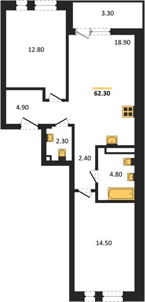 Фото №1: 2-комнатная квартира 62 м² - Краснодар, Прикубанский внутригородской округ, мкр. ЖК Эрмитаж, ул. им. Мурата Ахеджака, 20