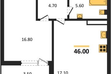 Фото №1: 1-комнатная квартира 46 м² - Краснодар, мкр. ЖК Эрмитаж, ул. им. Мурата Ахеджака, 20
