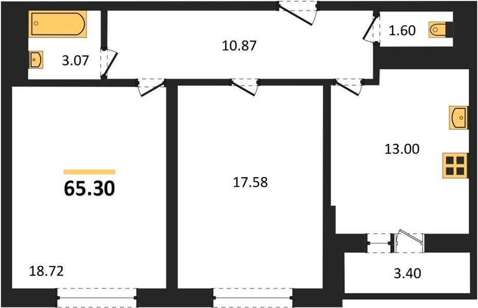 Фото №1: 2-комнатная квартира 65 м² - Краснодар, Плодородный-2, ул. Константиновская, 5