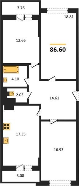 Фото №1: 3-комнатная квартира 86 м² - Краснодар, Плодородный-2, ул. Константиновская, 5