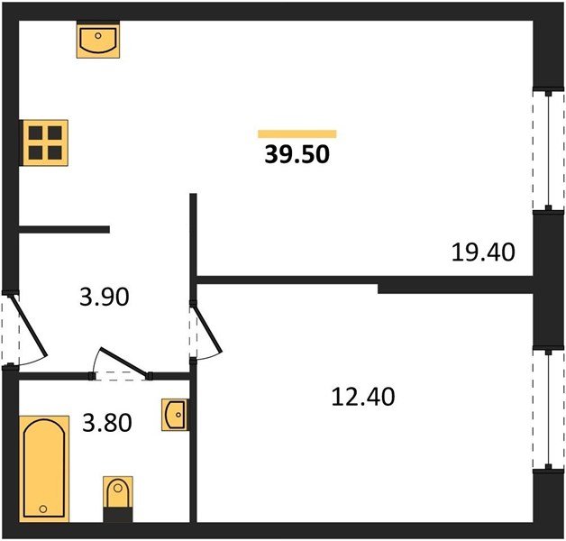 Фото №1: 1-комнатная квартира 39 м² - Краснодар, Прикубанский внутригородской округ, мкр. жилой комплекс Самолёт-6