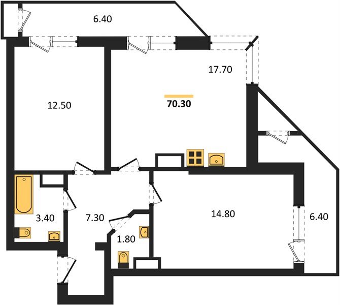Фото №1: 2-комнатная квартира 70 м² - Краснодар, ЖК Рекорд, Карасунский внутригородской округ, Центральный внутригородской округ, Черёмушки, мкр. жилой комплекс Рекорд, ул. Новороссийская, 102/8к5