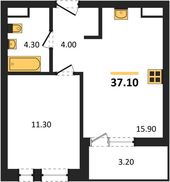 Фото №1: 1-комнатная квартира 37 м² - Краснодар, Прикубанский внутригородской округ, мкр. ЖК Эрмитаж, ул. им. Мурата Ахеджака, 20