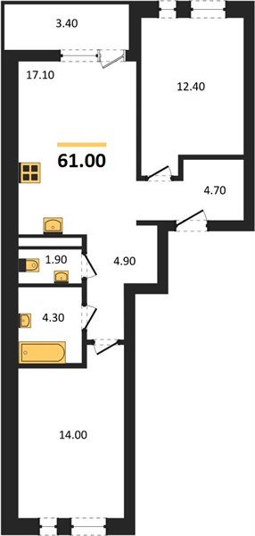 Фото №1: 2-комнатная квартира 61 м² - Краснодар, Прикубанский внутригородской округ, мкр. ЖК Эрмитаж, ул. им. Мурата Ахеджака, 20