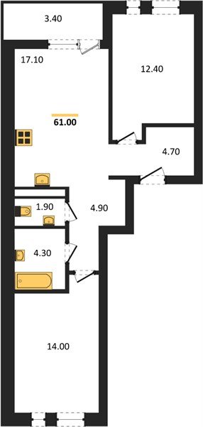 Фото №1: 2-комнатная квартира 61 м² - Краснодар, Прикубанский внутригородской округ, мкр. ЖК Эрмитаж, ул. им. Мурата Ахеджака, 20