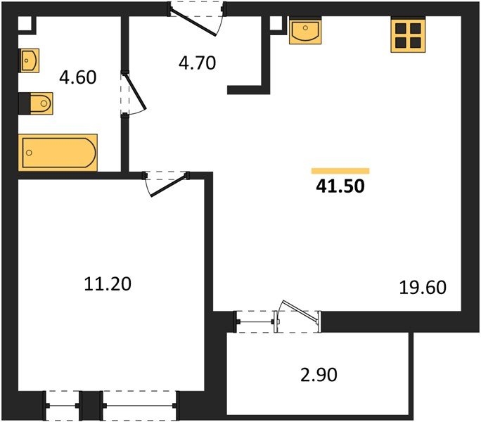 Фото №1: 1-комнатная квартира 41 м² - Краснодар, Прикубанский внутригородской округ, мкр. ЖК Эрмитаж, ул. им. Мурата Ахеджака, 20