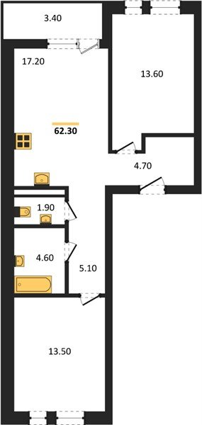 Фото №1: 2-комнатная квартира 62 м² - Краснодар, Прикубанский внутригородской округ, мкр. ЖК Эрмитаж, ул. им. Мурата Ахеджака, 20