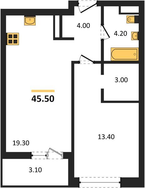 Фото №1: 1-комнатная квартира 45 м² - Краснодар, Прикубанский внутригородской округ, мкр. ЖК Эрмитаж, ул. им. Мурата Ахеджака, 20