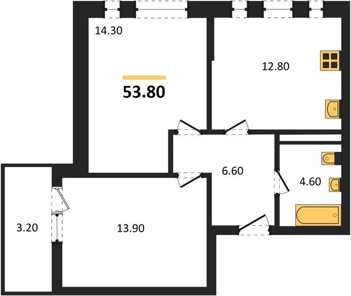 Фото №1: 2-комнатная квартира 53 м² - Краснодар, Прикубанский внутригородской округ, мкр. ЖК Эрмитаж, ул. им. Мурата Ахеджака, 20