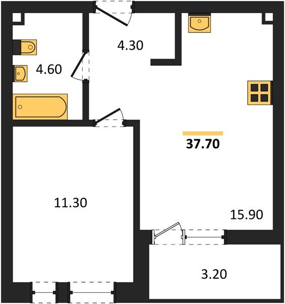 Фото №1: 1-комнатная квартира 37 м² - Краснодар, Прикубанский внутригородской округ, мкр. ЖК Эрмитаж, ул. им. Мурата Ахеджака, 20