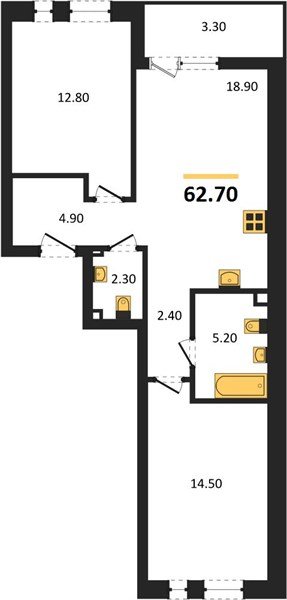Фото №1: 2-комнатная квартира 62 м² - Краснодар, Прикубанский внутригородской округ, мкр. ЖК Эрмитаж, ул. им. Мурата Ахеджака, 20