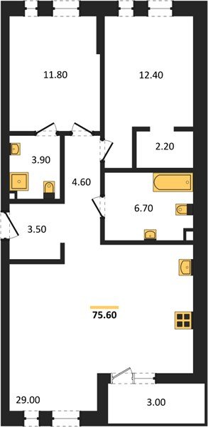 Фото №1: 2-комнатная квартира 75 м² - Краснодар, Прикубанский внутригородской округ, мкр. ЖК Эрмитаж, ул. им. Мурата Ахеджака, 20