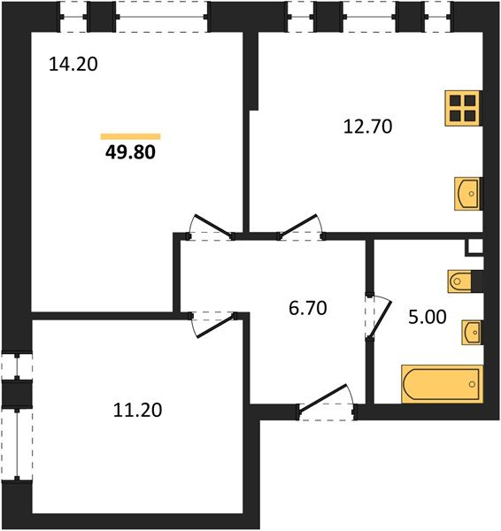 Фото №1: 2-комнатная квартира 49 м² - Краснодар, ЖК Эрмитаж, Прикубанский внутригородской округ, мкр. жилой комплекс Эрмитаж