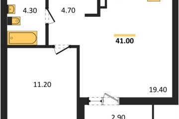 Фото №1: 1-комнатная квартира 41 м² - Краснодар, мкр. жилой комплекс Эрмитаж, 