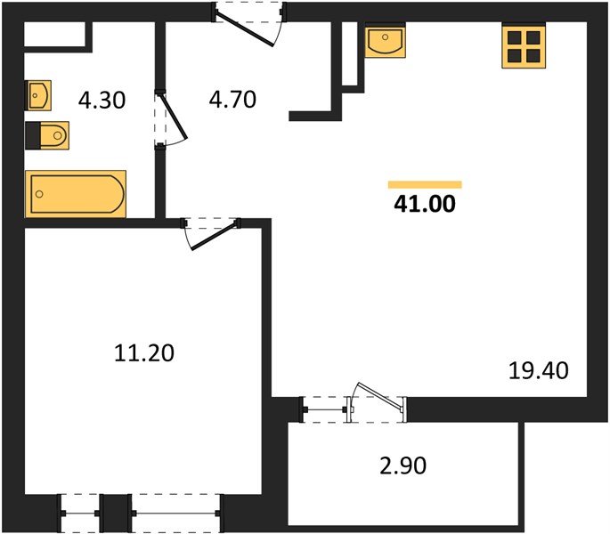Фото №1: 1-комнатная квартира 41 м² - Краснодар, ЖК Эрмитаж, Прикубанский внутригородской округ, мкр. жилой комплекс Эрмитаж