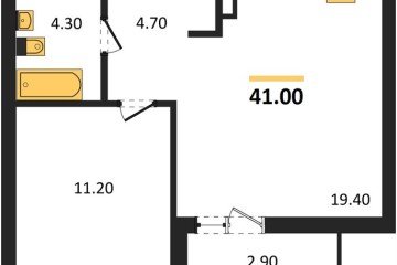 Фото №1: 1-комнатная квартира 41 м² - Краснодар, мкр. жилой комплекс Эрмитаж, 