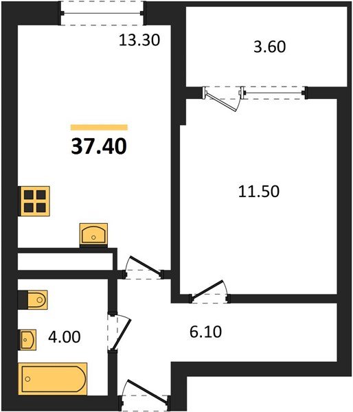 Фото №1: 1-комнатная квартира 37 м² - Краснодар, мкр. Карасунский внутригородской округ