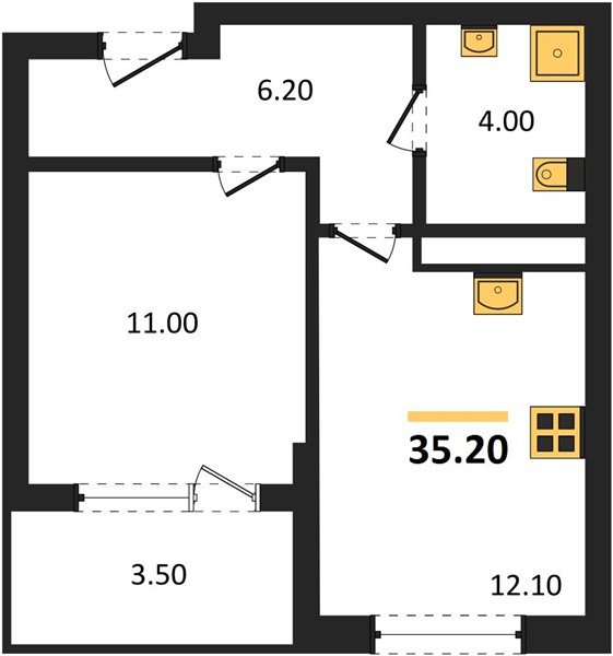 Фото №1: 1-комнатная квартира 35 м² - Краснодар, мкр. Карасунский внутригородской округ
