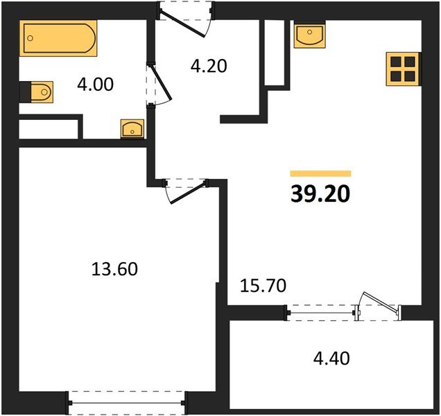 Фото №1: 1-комнатная квартира 39 м² - Краснодар, мкр. Карасунский внутригородской округ