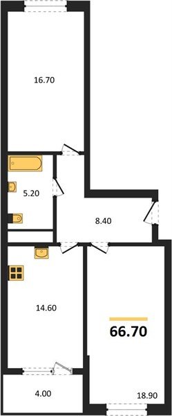 Фото №1: 2-комнатная квартира 68 м² - Краснодар, Карасунский внутригородской округ, мкр. ЖК Первое Место