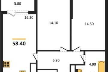 Фото №1: 2-комнатная квартира 60 м² - Краснодар, мкр. ЖК Первое Место,
