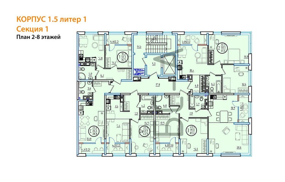 Фото №8: 2-комнатная квартира 61 м² - Краснодар, мкр. Карасунский внутригородской округ