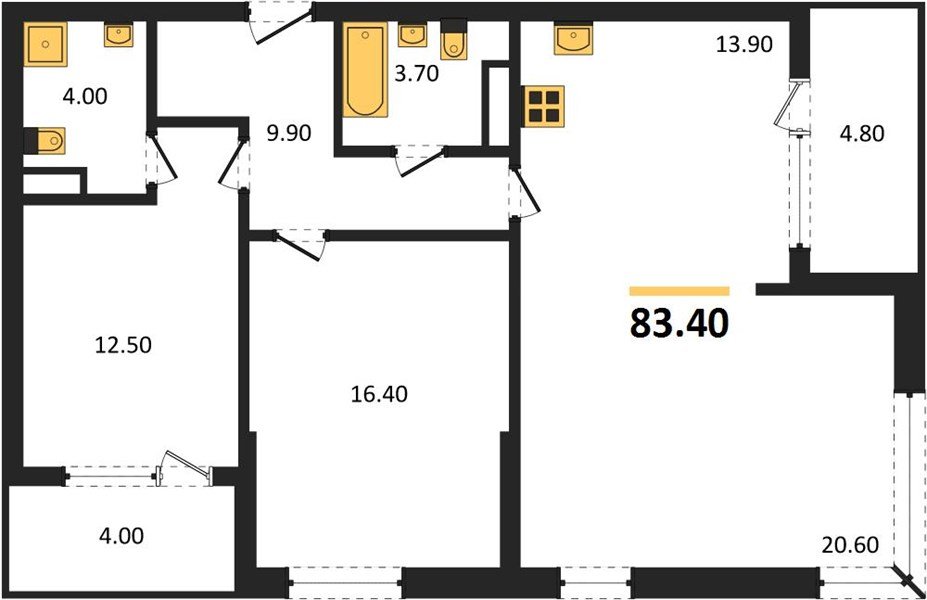 Фото №1: 2-комнатная квартира 83 м² - Краснодар, мкр. Карасунский внутригородской округ