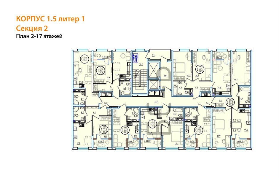 Фото №8: 2-комнатная квартира 68 м² - Краснодар, Карасунский внутригородской округ, мкр. ЖК Первое Место