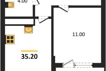 Фото №1: 1-комнатная квартира 35 м² - Краснодар, мкр. Карасунский внутригородской округ, 