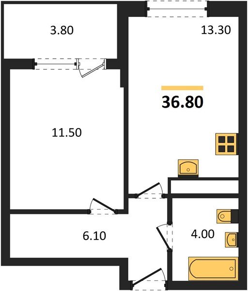Фото №1: 1-комнатная квартира 36 м² - Краснодар, мкр. Карасунский внутригородской округ