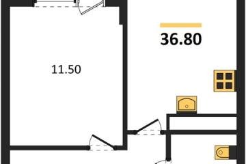 Фото №1: 1-комнатная квартира 36 м² - Краснодар, мкр. Карасунский внутригородской округ, 