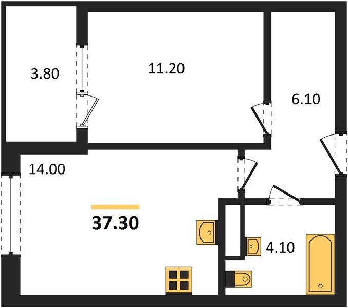 Фото №1: 1-комнатная квартира 37 м² - Краснодар, мкр. Карасунский внутригородской округ