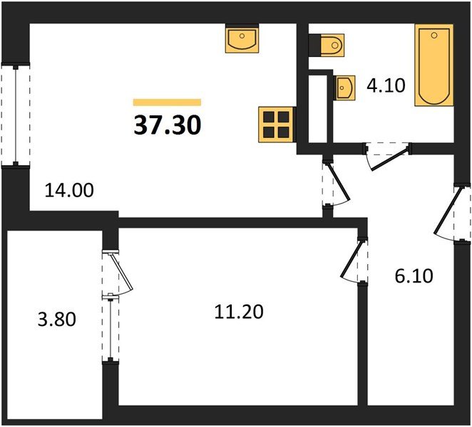 Фото №1: 1-комнатная квартира 37 м² - Краснодар, мкр. Карасунский внутригородской округ