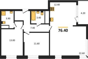 Фото №1: 3-комнатная квартира 76 м² - Краснодар, мкр. Карасунский внутригородской округ, 